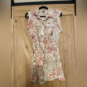 Floral Sleeveless Button-Down Dress